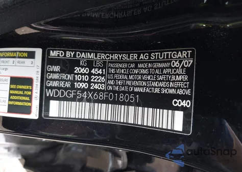 2008 Mercedes-Benz C 300 Luxury/Sport from USA, damaged, VIN WDDGF54X68F018051